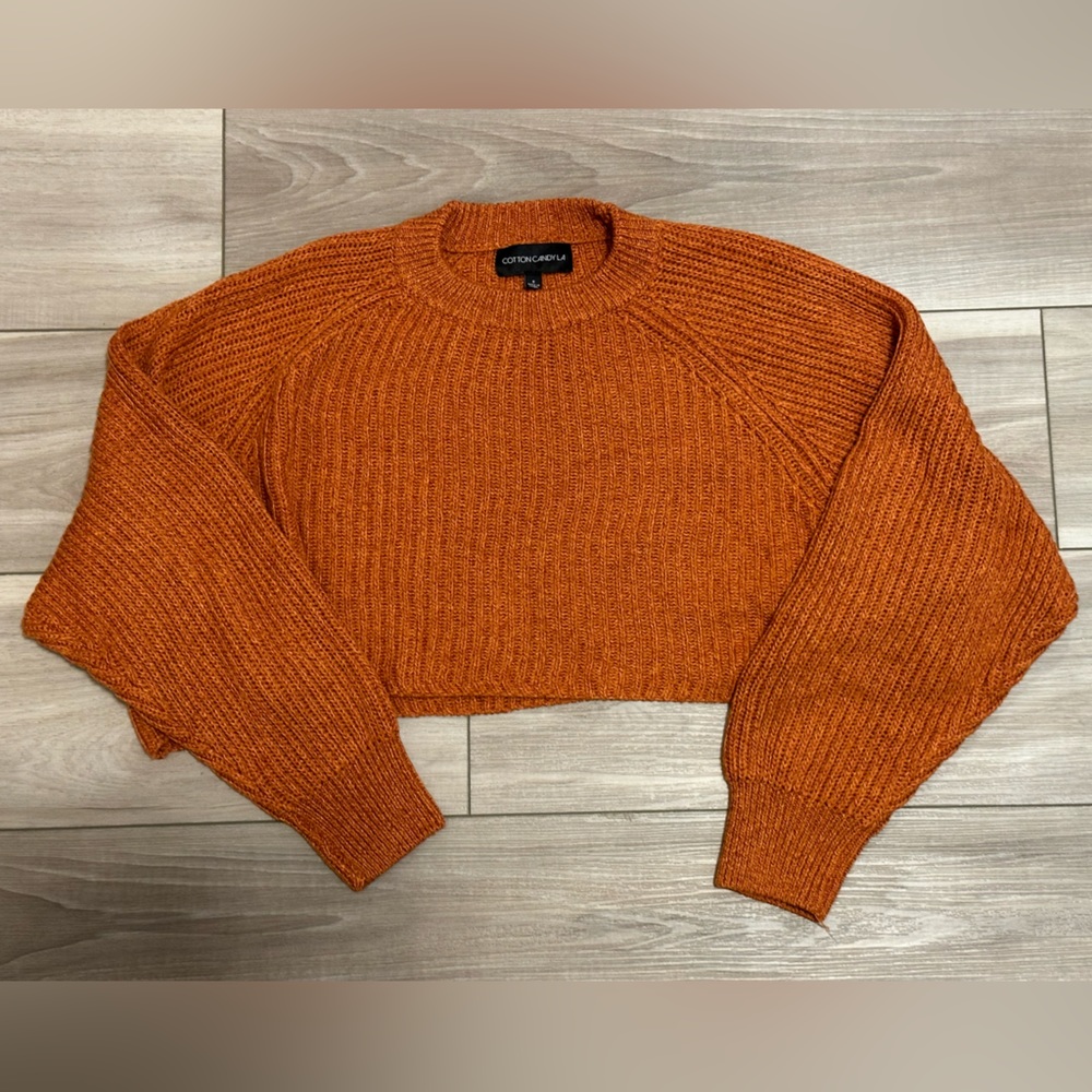 Orange Cotton Candy LA cropped sweater